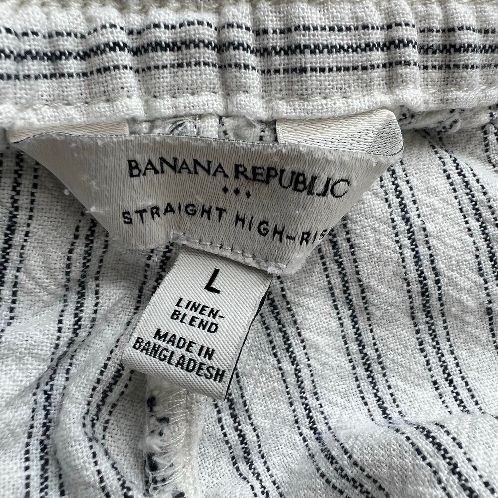 Banana Republic Linen Blend Straight Ankle Pants neutral casual comfy coastal - Picture 5 of 6